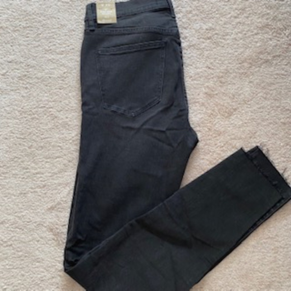 Madewell High Rise Distressed Black Jeans, Size 28 Tall